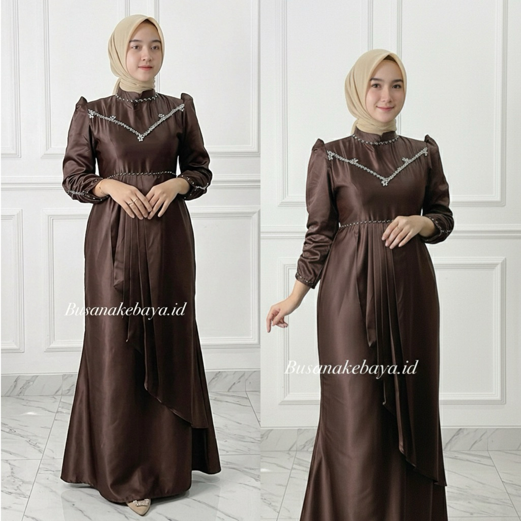 TERBARU Ghania Dress Rempel Dewasa Kekinian Baju Kondangan Simple Dan Elegan