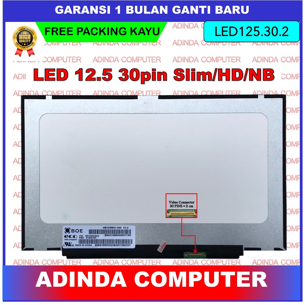 Led lcd Layar Lenovo Thinkpad X240 X240s X250 X250s X260 X260s series