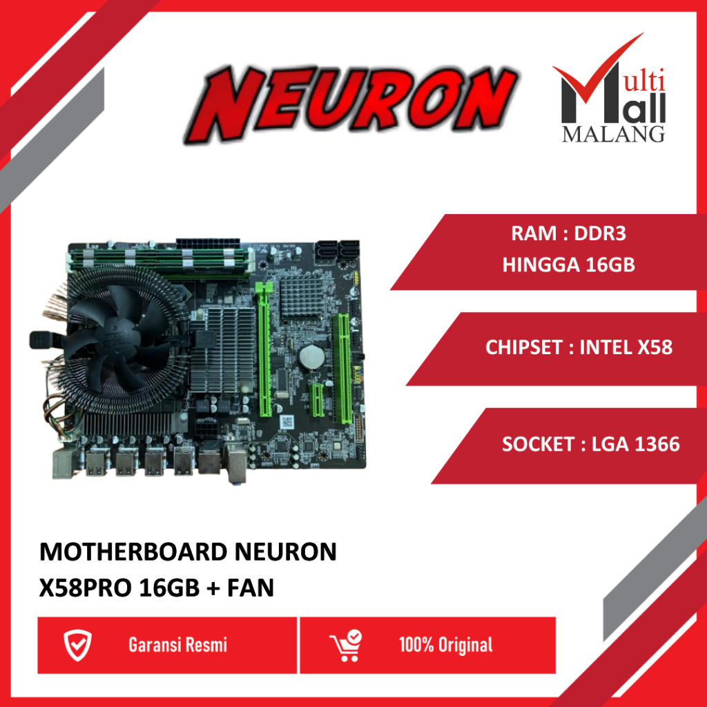 Motherboard Neuron X58PRO Xeon + Fan + Box