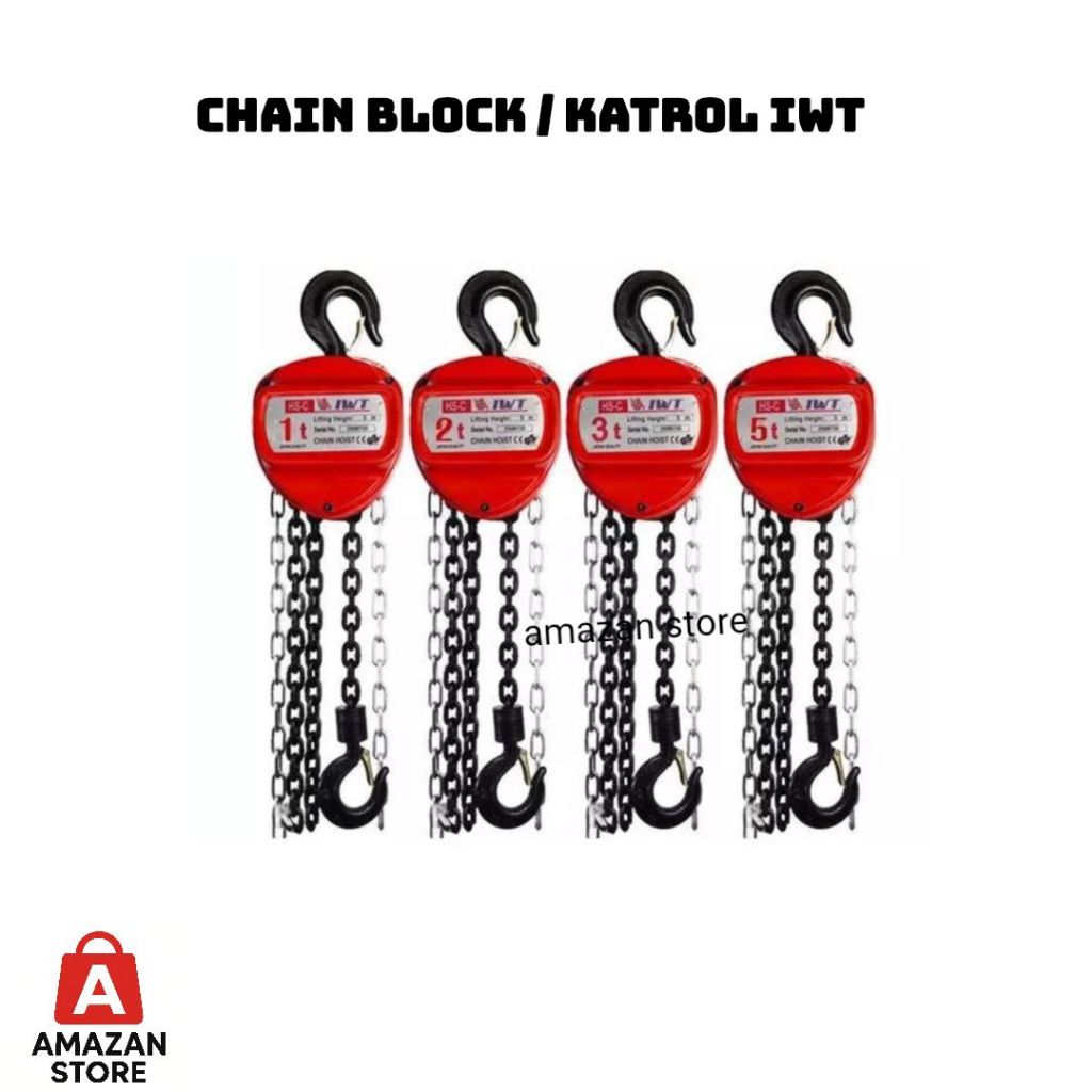 Katrol Manual / Chain block 2 Ton 3 5 10 15 20 meter IWT Segitiga / Hoist Takel Kerekan 2Ton x 3m, 2