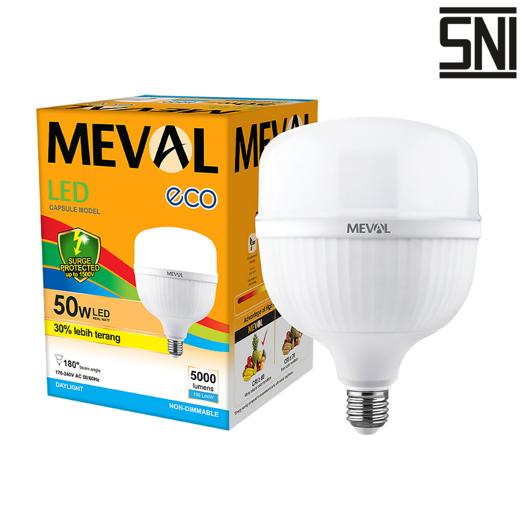 Lampu Putih LED Meval Kapsul Eco EK1 50A 50 Watt