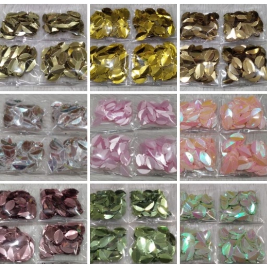 (8GR) RAMBOCI DAUN BESAR / PAYET PIRING DAUN / MANIK DAUN