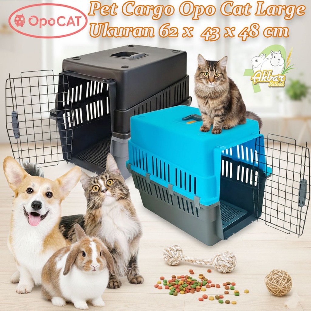 Opo Cat - Pet cargo Large Kandang Kucing hewan Pet carrier termasuk Tray ukuran Jumbo voyager pet ca