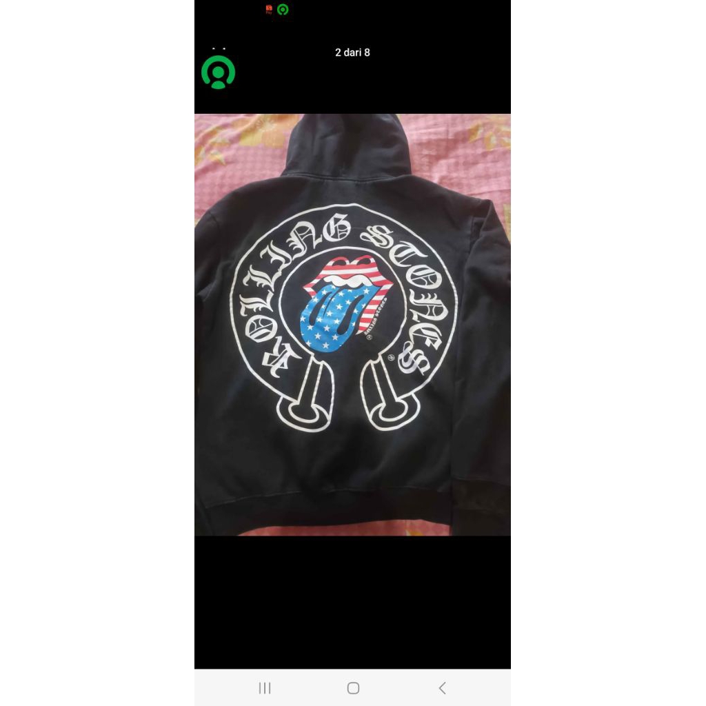 HOODIE ZIPPER CH ROLLING STONE SIZE XL PEMAKAIAN L ( P 66 x L 57 )