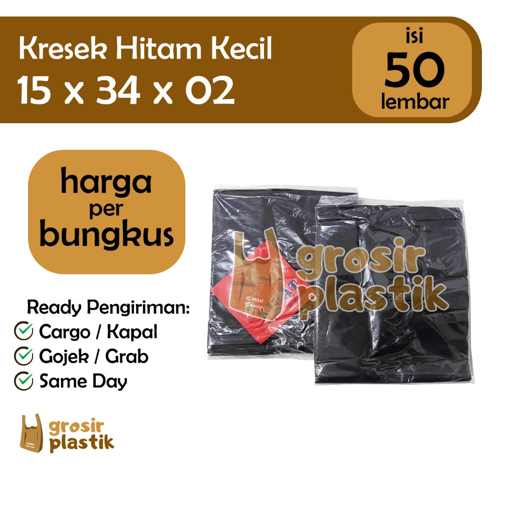Grosir Kantong Kresek Kilat 15x34x02 Hitam isi 50 Lembar M011 - BESS Plastik