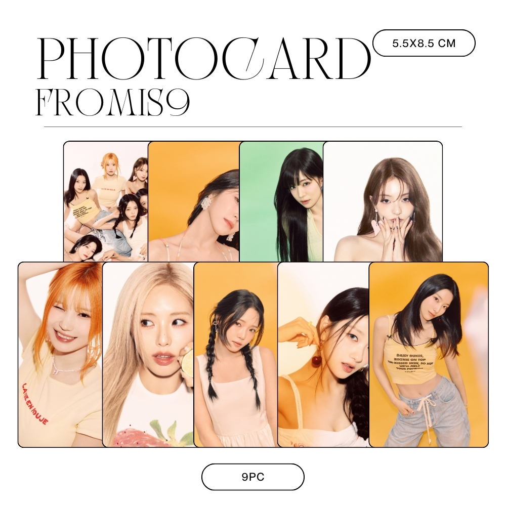 HOLOGRAM PHOTOCARD FROMIS9 SUPERSONIC 9 PCS KPOP CARDS UNOFFICIAL SAEROM HAYOUNG JIWON JISUN JIHEON