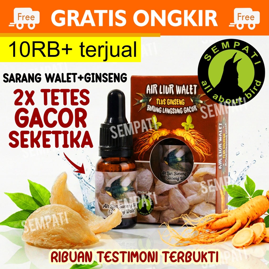 SEMPATI AIR LIUR WALET BURUNG GACOR SEKETIKA SEMPATI VITAMIN BURUNG MENINGKATKAN STAMINA LOVEBIRD MU