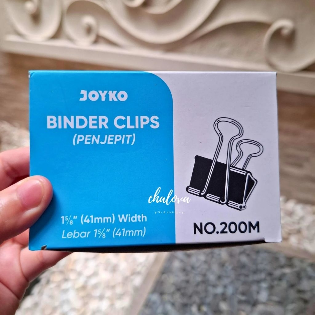 [LUSIN] BINDER CLIP JOYKO NO 200M / PENJEPIT KERTAS SEDANG 41MM ISI 12