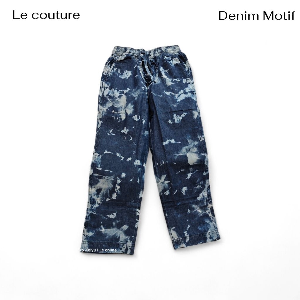 Celana Sirwal Cingkrang Le Couture Denim Motif Pinggang Karet