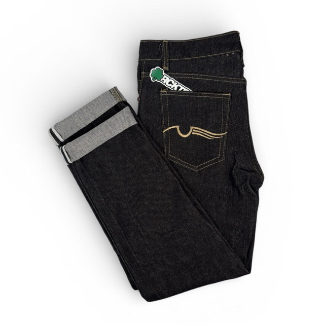 Celana Pria Jeans Denim Selvedge CURVED Black Indigo - Bahan Selvedge 15Oz