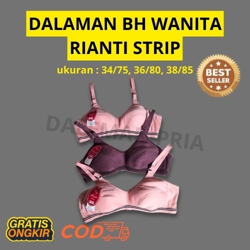 BRA WANITA RIANTI STRIP BAHAN KATUN BERKUALITAS PREMIUM TIDAK PANAS