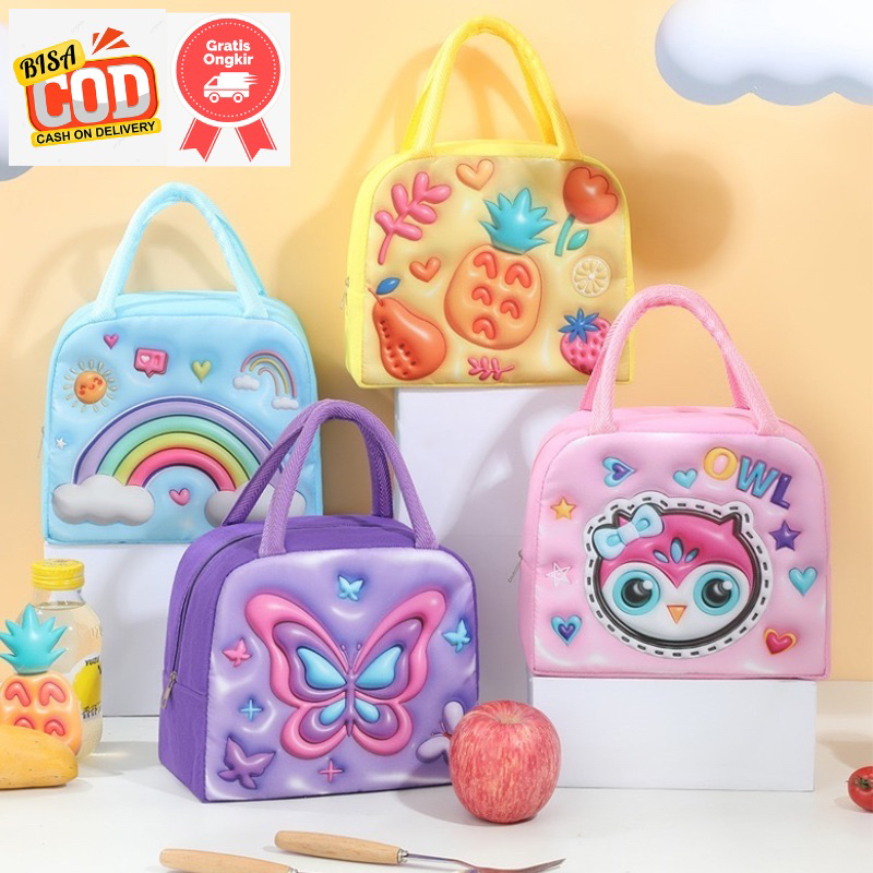 [G-SPEEDS] TV50-3D Lunch Box Bag Tas Bekal Anak Karakter Cooler Makanan Tempat Penyimpan