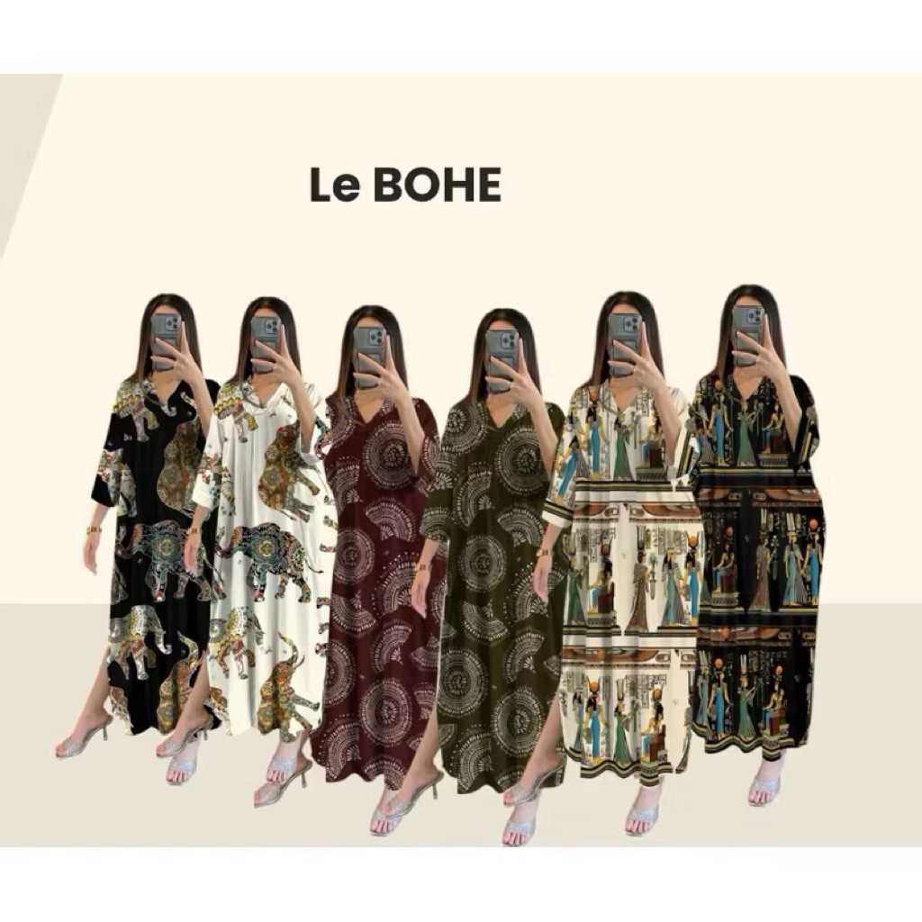 CE Homewear Koleksi  Wanita Baju Dress Daster  Panjang Casual La QUARTER | Le Bohe  Rayon Busui Frie