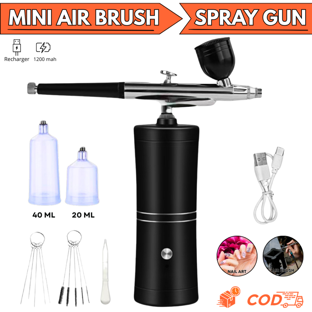 Mini Compresor airbrush spray nano mist spray oxygen injector semprotan cat air brush portable