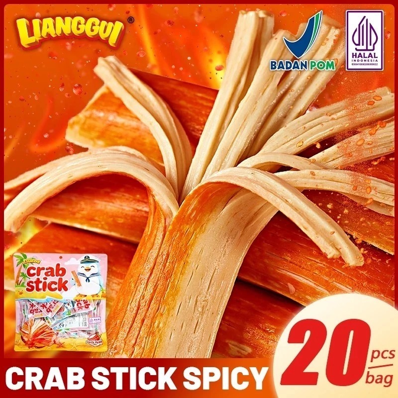 Crab Stick -Cemilan Lebaran Pedas/BBQ Seafood Gurih  HALAL -Snack Enak