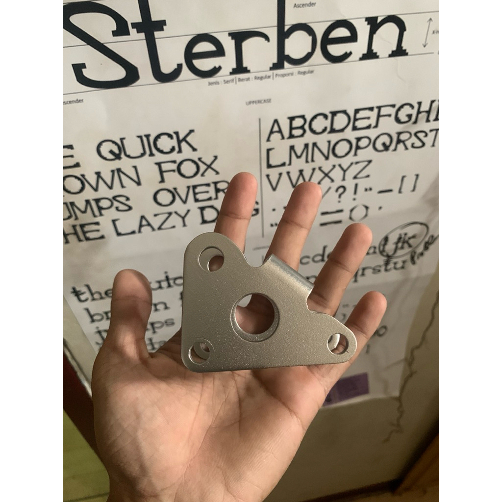 Breket Shock Original Vespa Matic Silver Anodize