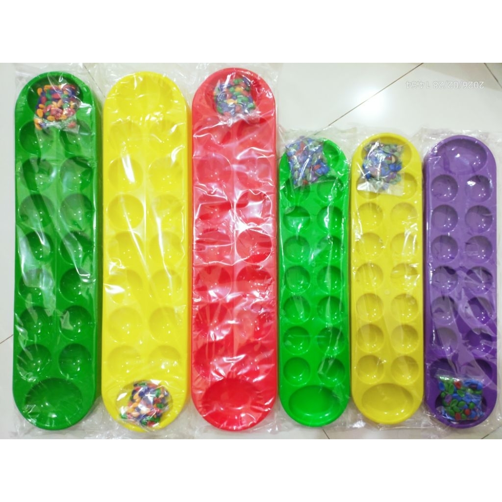 Mainan Anak Dakon Biji Warna / Mainan congklak Biji Warna Warni