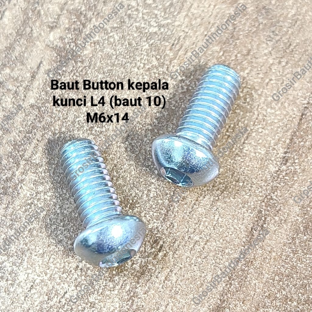 (5pcs) baut button L / L payung baut 12 panjang 3cm M8x30