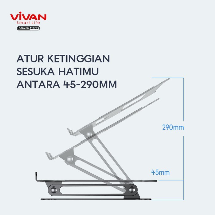 Laptop Cooling Stand Aluminum Holder Laptop Folding VL01 - Hitam