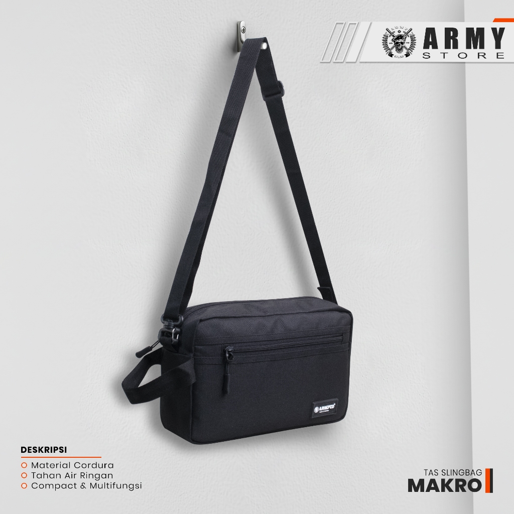 Tas Slingbag Makro Hitam MK 055 Premium / Tas Selempang Pria