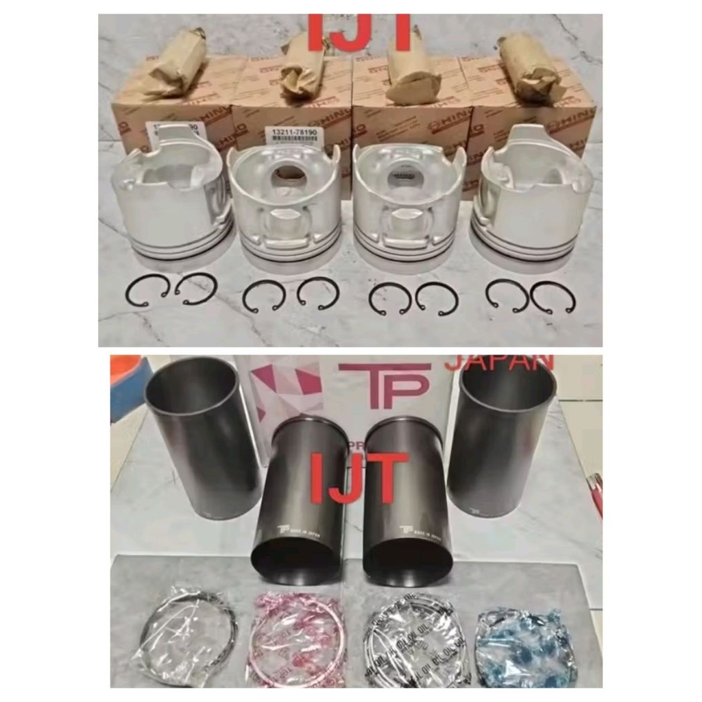 PAKET LINER TP + RING PISTON SET + PISTON ASSY SET   HINO DUTRO DYNA HINO  110  HT130 TP JAPAN