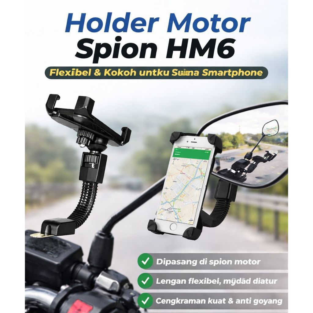 Holder Motor Kaca Spion HM06 - Dudukan Hp Kaca Spion HM06
