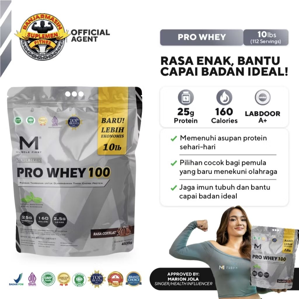 MUSCLE FIRST Pro Whey 100 10lbs/4535gr - Whey Protein Suplemen Fitness