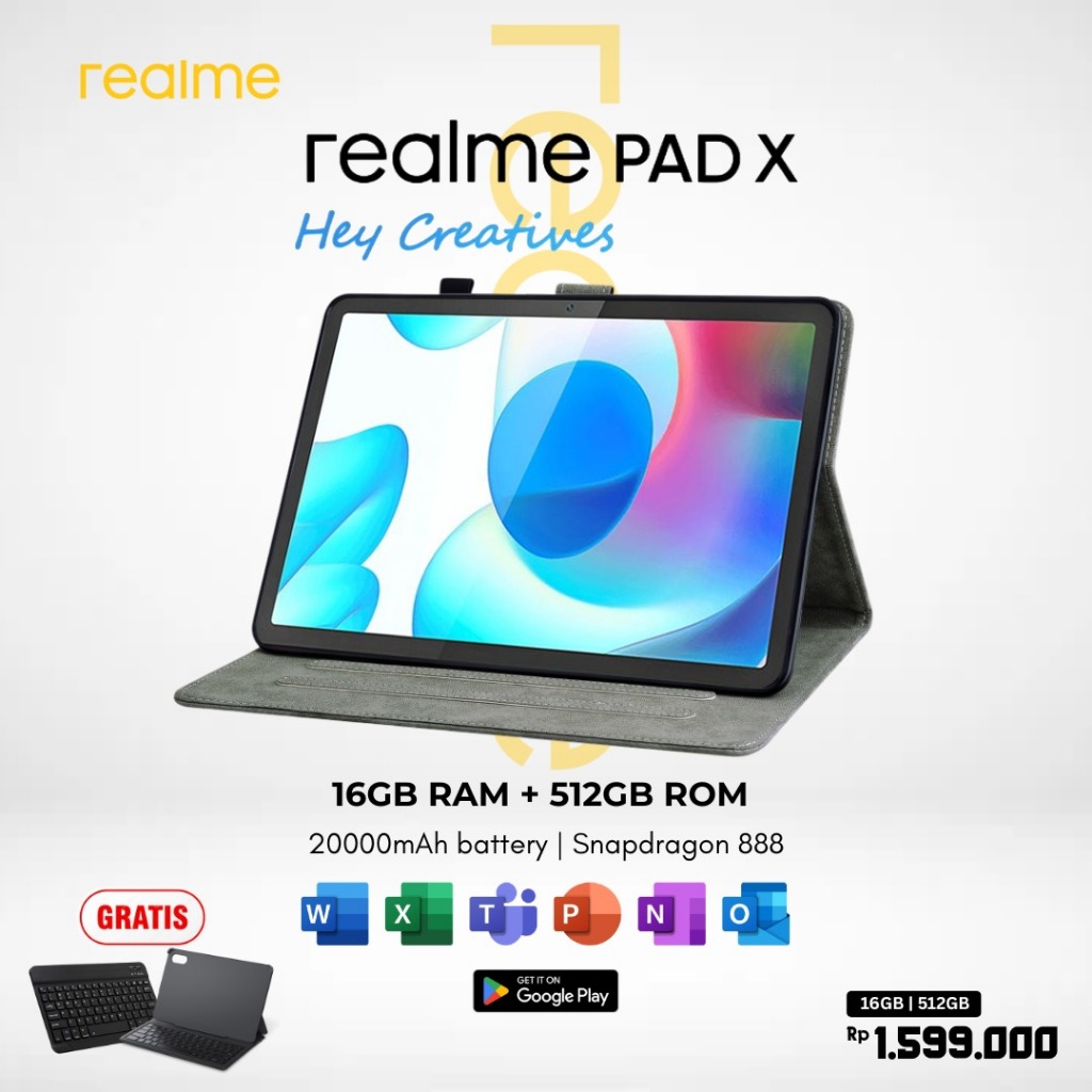 REALME PAD X | 16GB+512GB | 4G LTE SIM + WIFI 11'' FHD ORIGINAL TABLET
