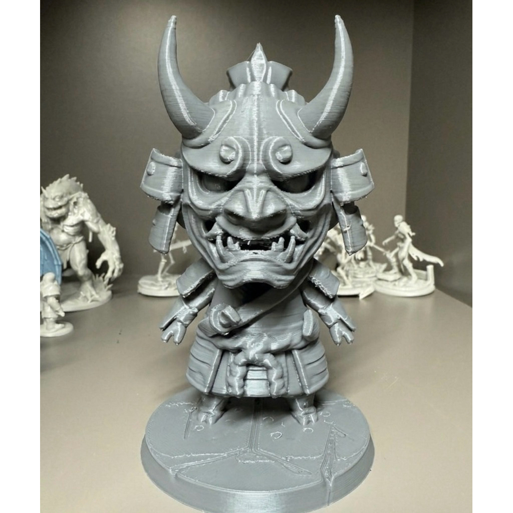 Action Figure Chibi Samurai 3D Print Miniatur Prajurit Jepang Figure Bushido Pajangan Meja Unik Kole