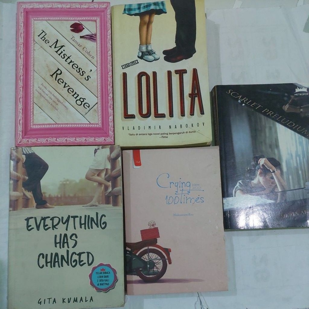 NOVEL THE MISTRESS'S REVENGE,LOLITA,EVERYTHING HAS CHANGED,CRYING 100 TIMES,SCARLET PRELUDIUM
