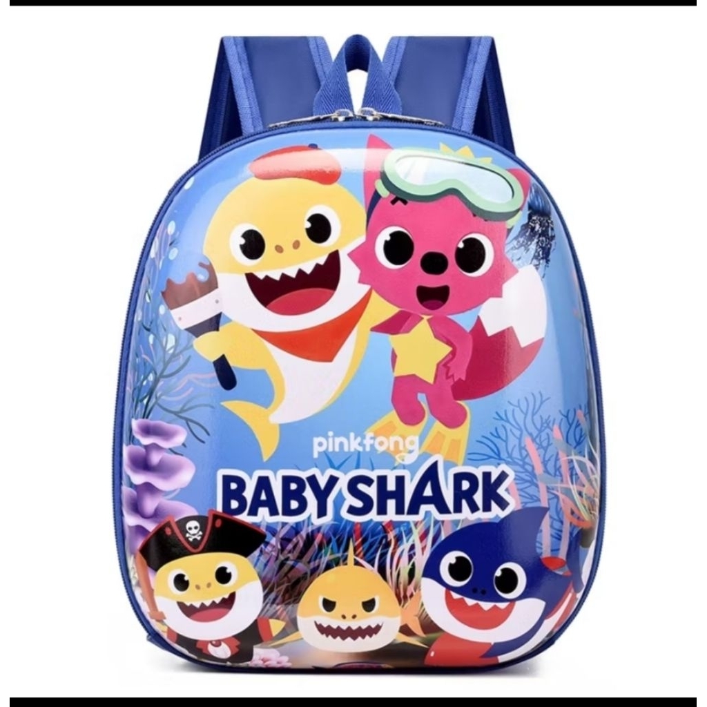 Tas ransel baby shark hiu anak tas ransel anak motif baby shark hiu