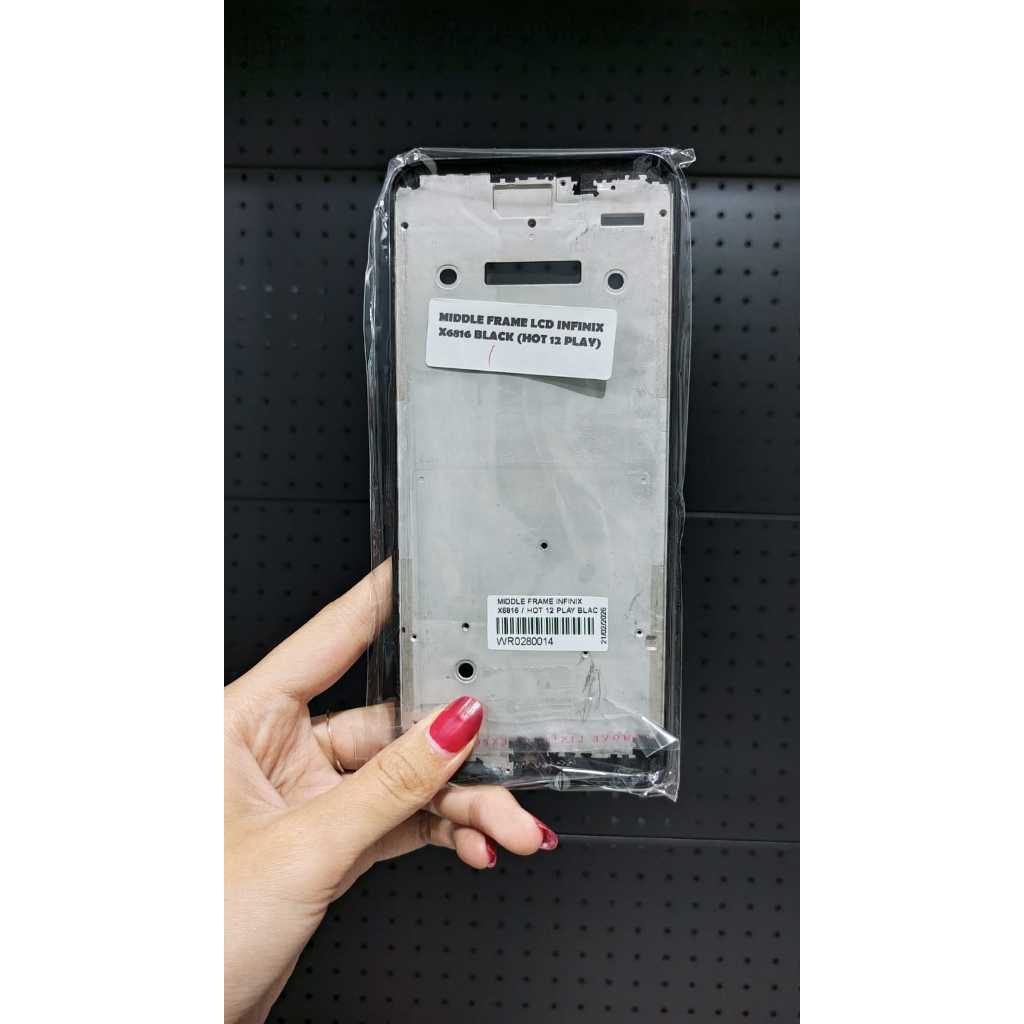 MIDDLE FRAME - TULANG FRAME INFINIX X6816 / HOT 12 PLAY BLACK.