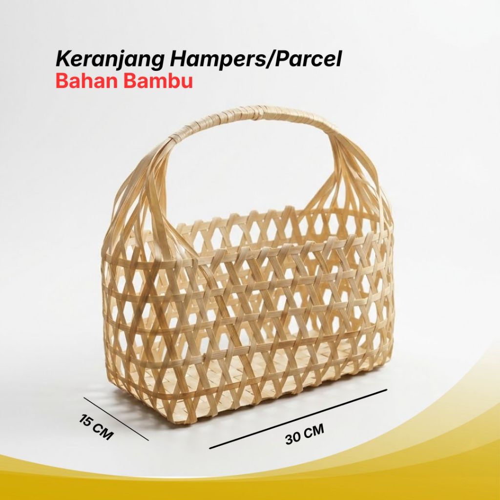 Jogja Wonderful / Keranjang bambu ,Tas Anyaman Bambu Tas Souvenir tas parcel unik keranjang buah bin