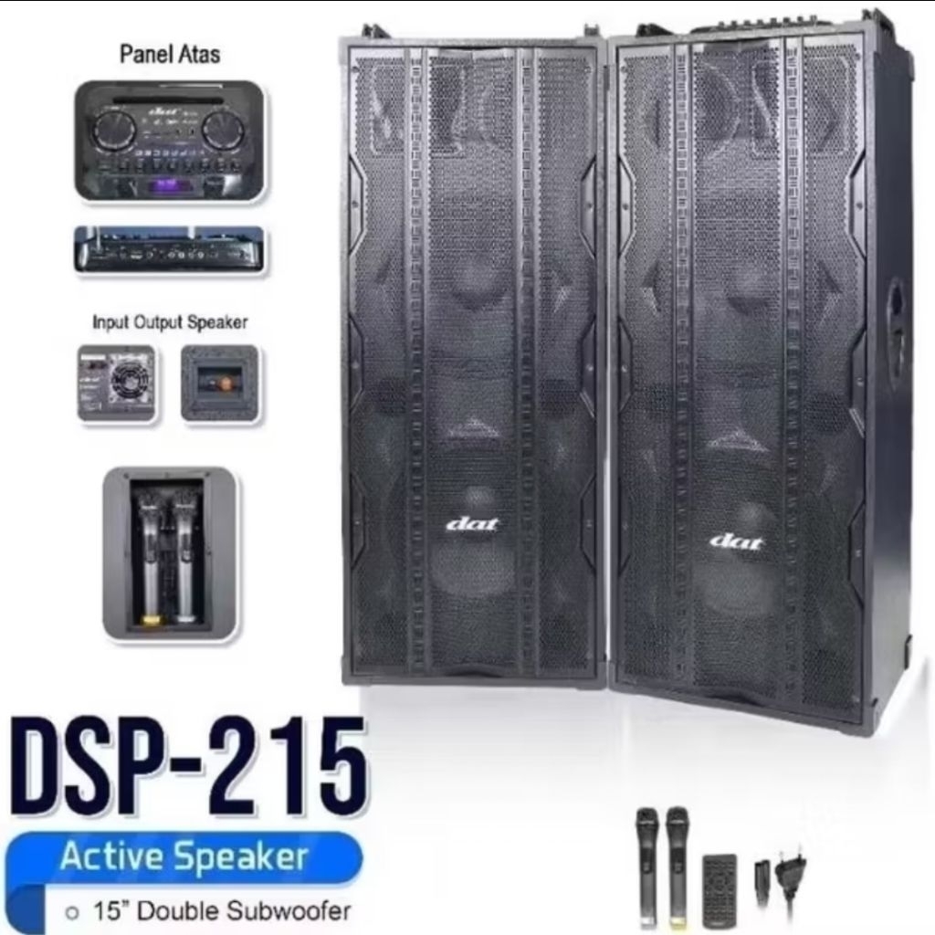 Speaker aktif pasif dat 15 inch dsp215 double subwoofer dsp 215 aktiv pasiv