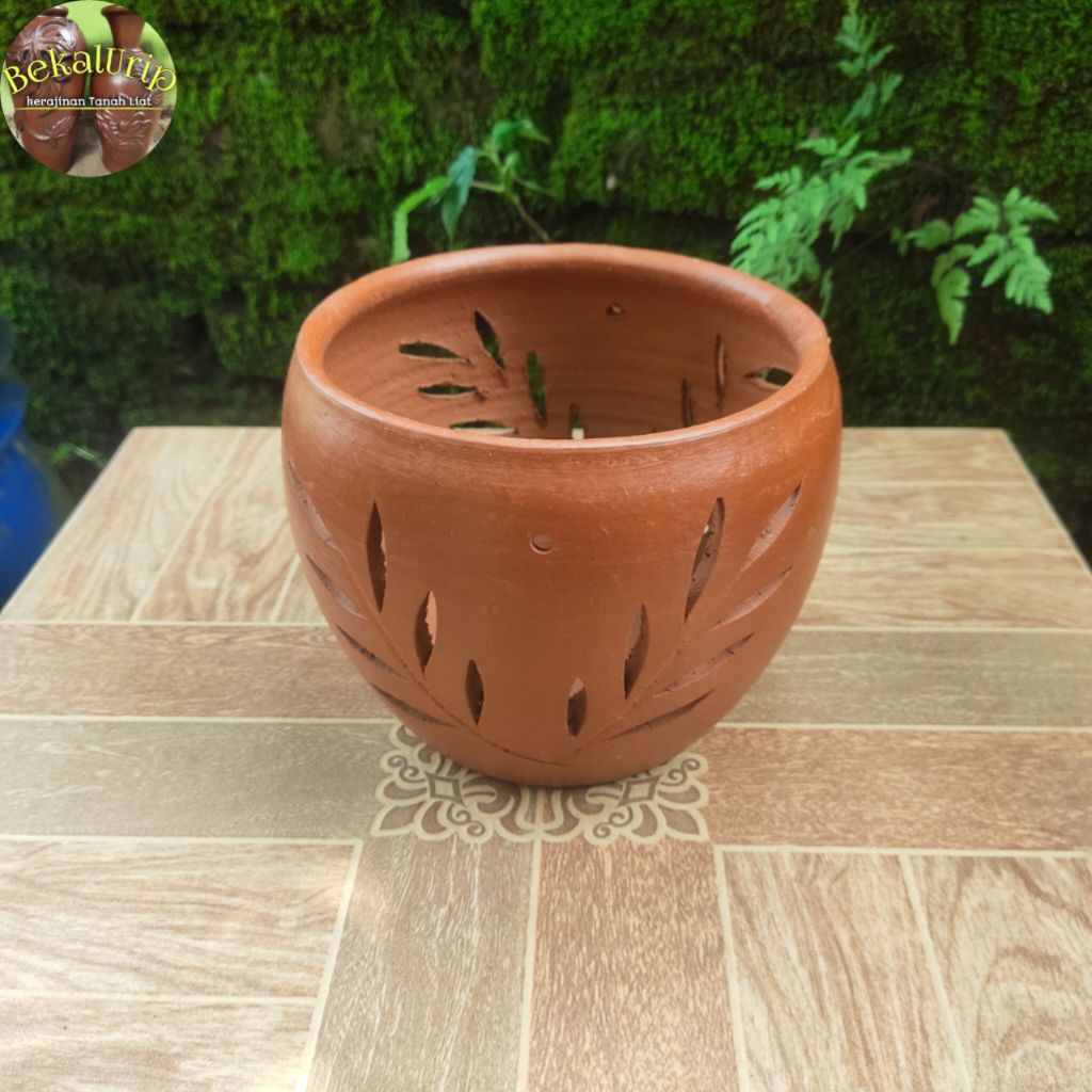 Pot anggrek gantung D15cm gerabah tanah liat