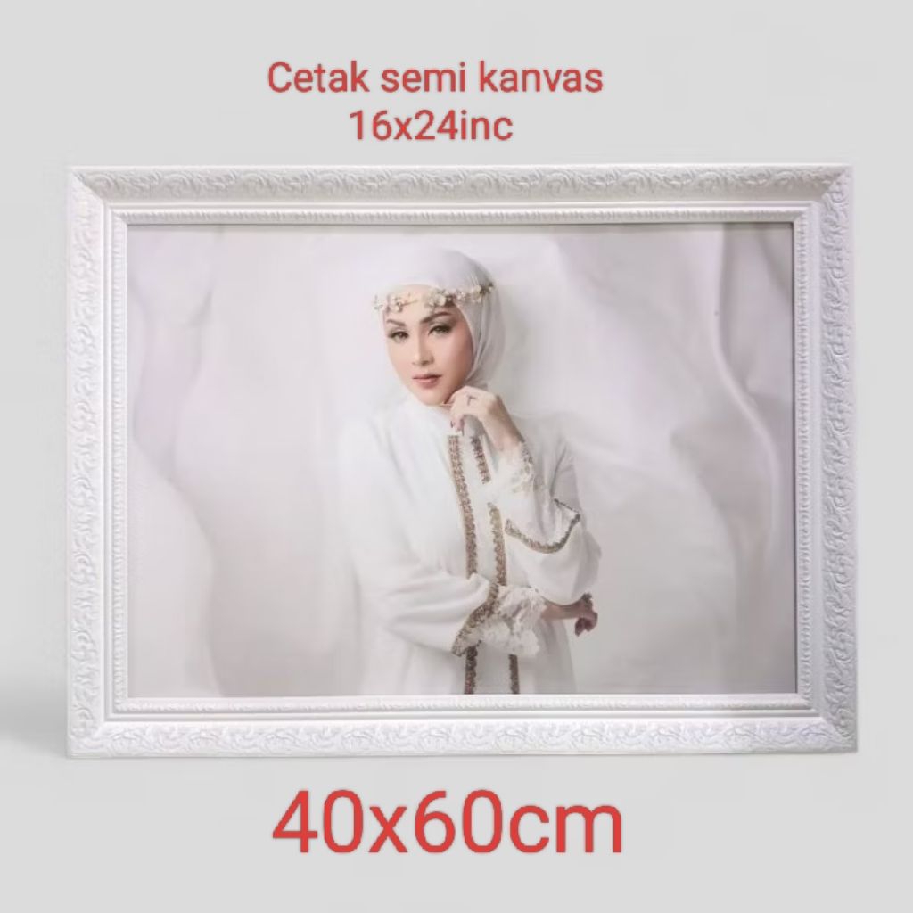 cetak foto semikanvas 40x60cm + bingkai