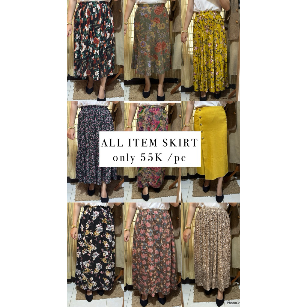 rok bunga | rok vintage | retro skirt | rok floral | midi rok bunga | rok bunga-bunga