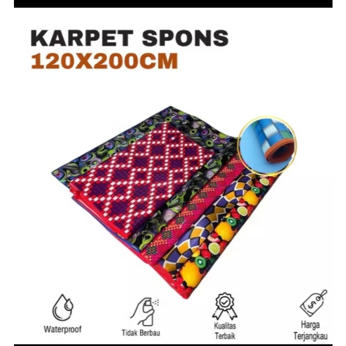 Tikar Lantai Plastik Tebal 3mm 120x200/Karpet Matras Alas Spon Lantai
