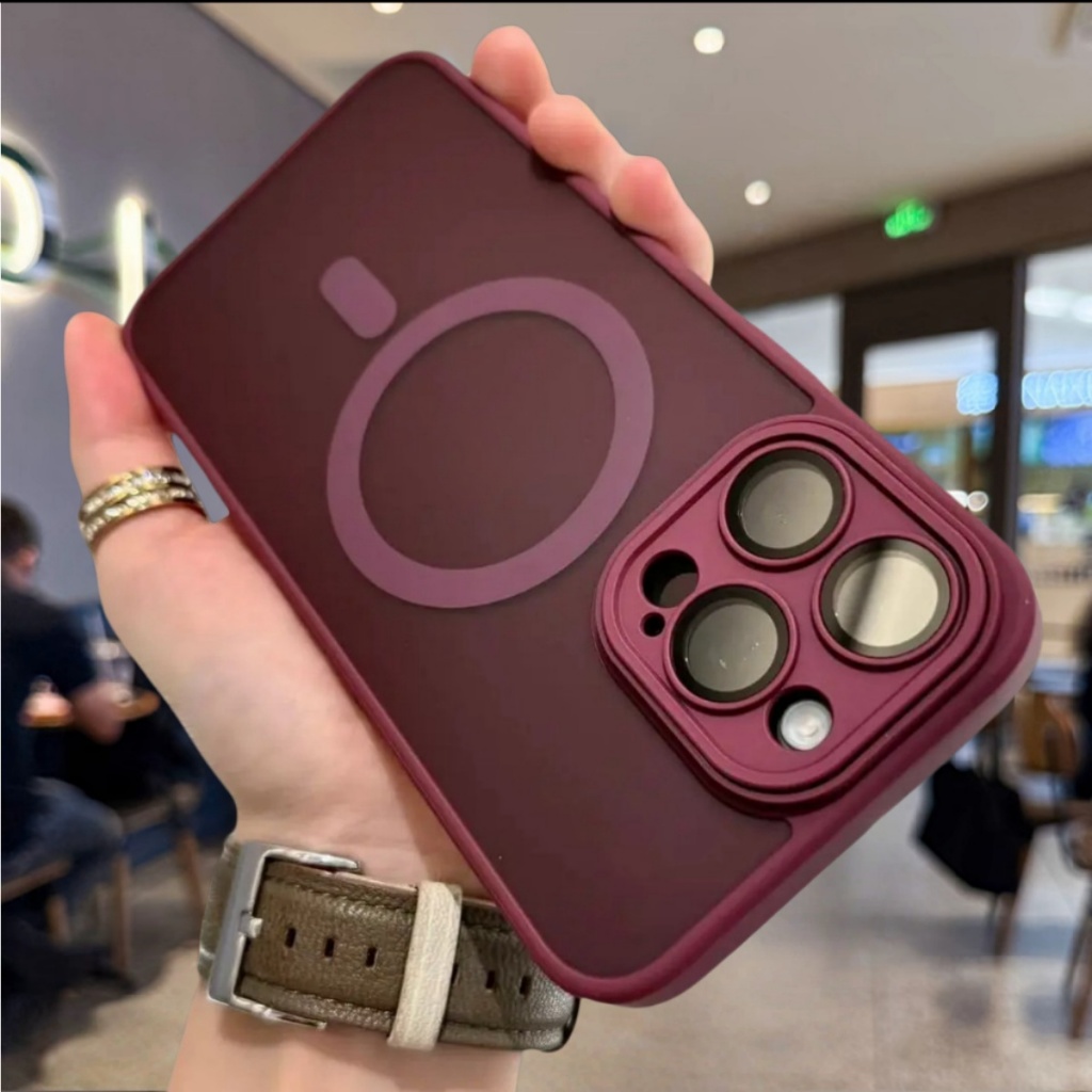 Luxury Matte Acrylic Transparent Magnetic Case for iPhone 16 15 11 12 13 14 Pro Max Hard Case Anti D
