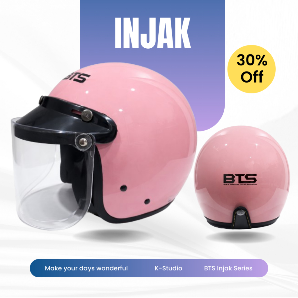 Helm Injak BTS Series | Helm Bogo SNI | Helm Half Face Original