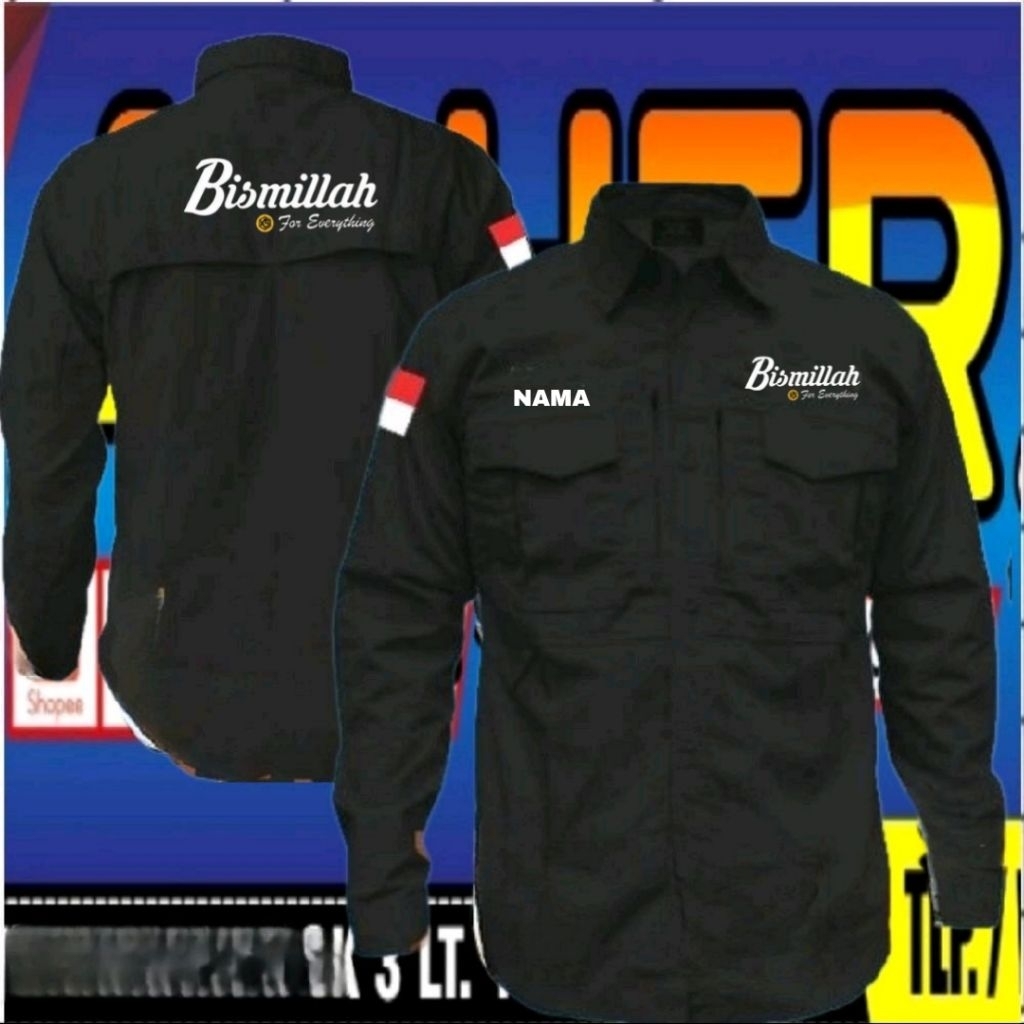 tactical ready stok full bordir kemeja tactical bismillah baju tactical bismillah kemeja bismillah b