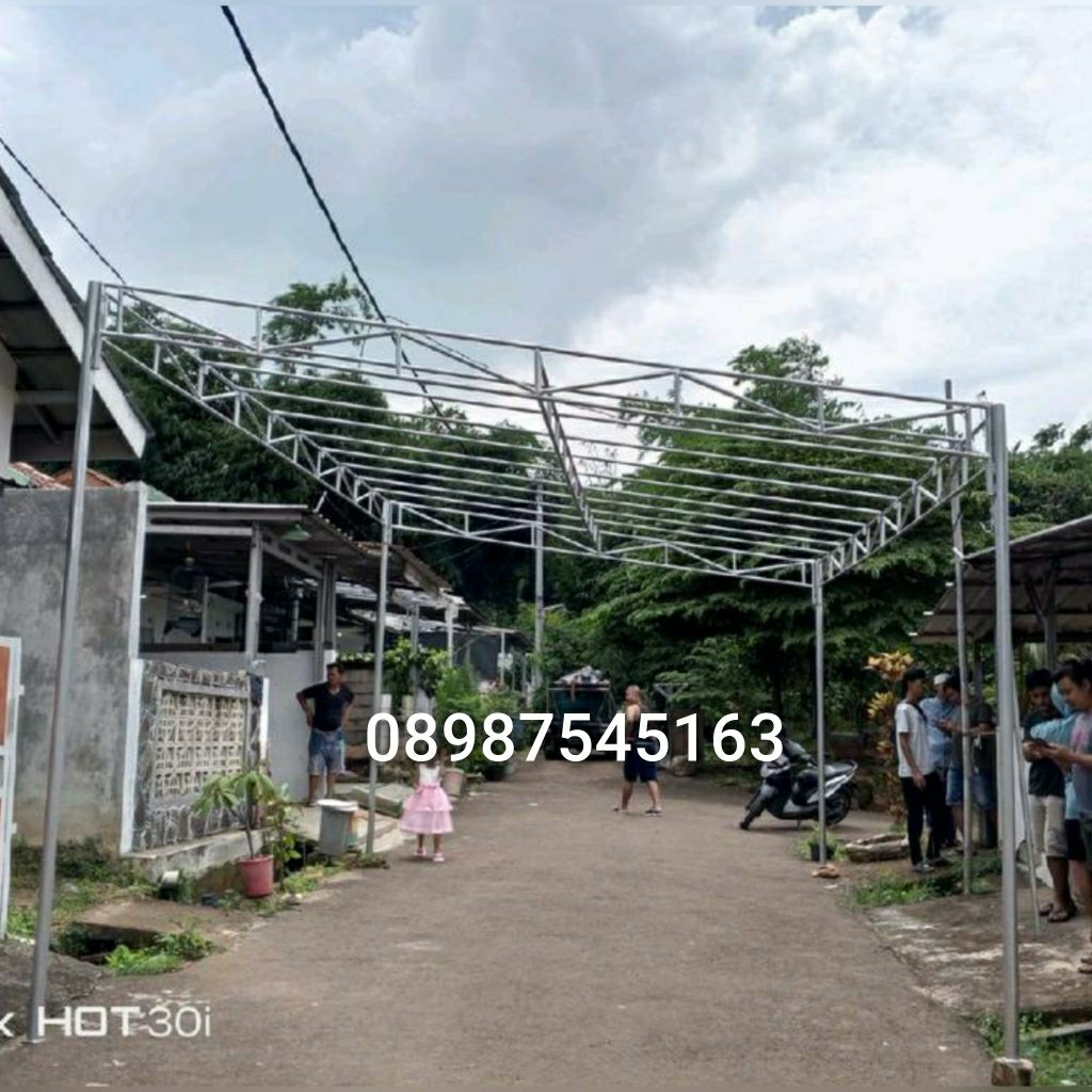 RANGKA TENDA BARU TENDA WARGA/PESTA BESI GALVANIS