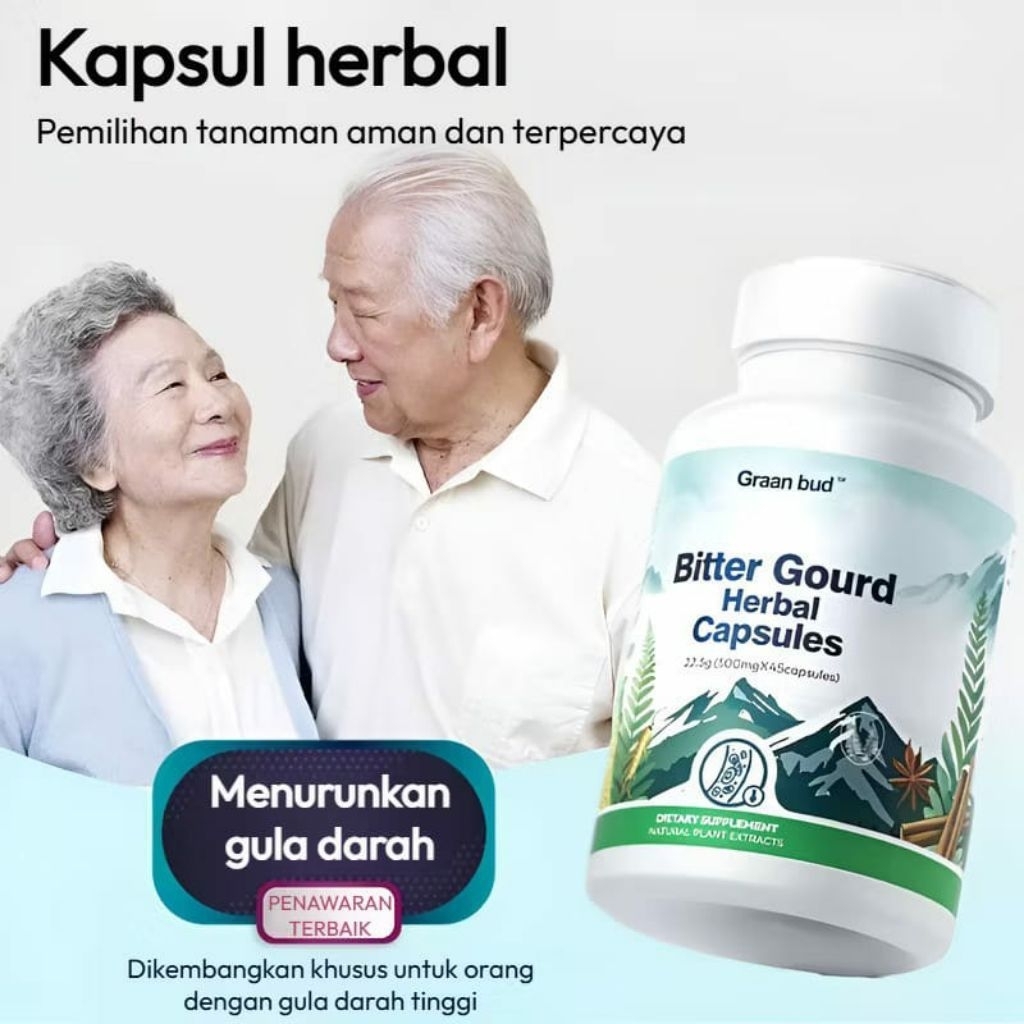 Green Bud Bitter Gourd Herbal Kapsul Sehat untuk Prostat – bantu meredakan sering BAK&rasa tertekan