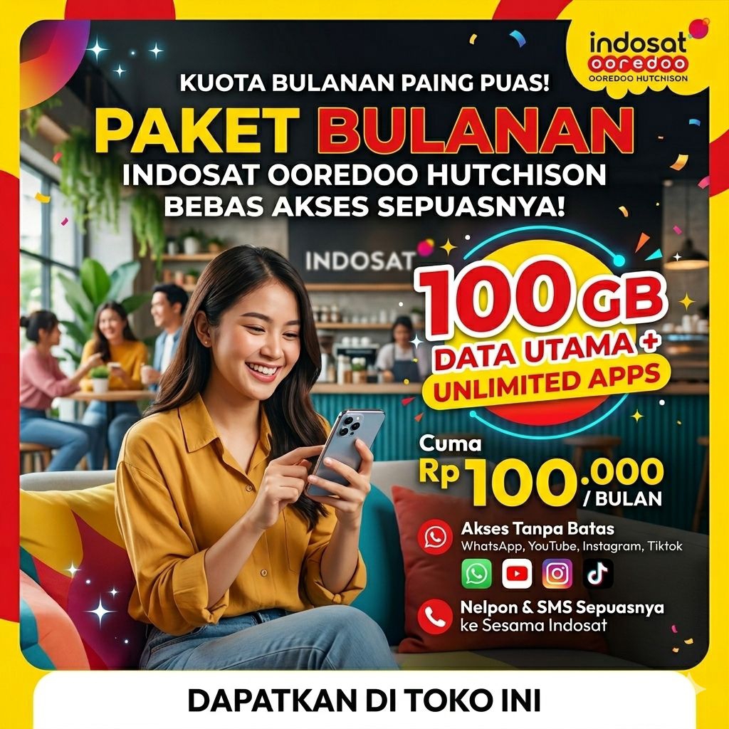 Termurah | Paket Data Kuota Indosat Bulanan Kuota Full 24 Jam Termurah