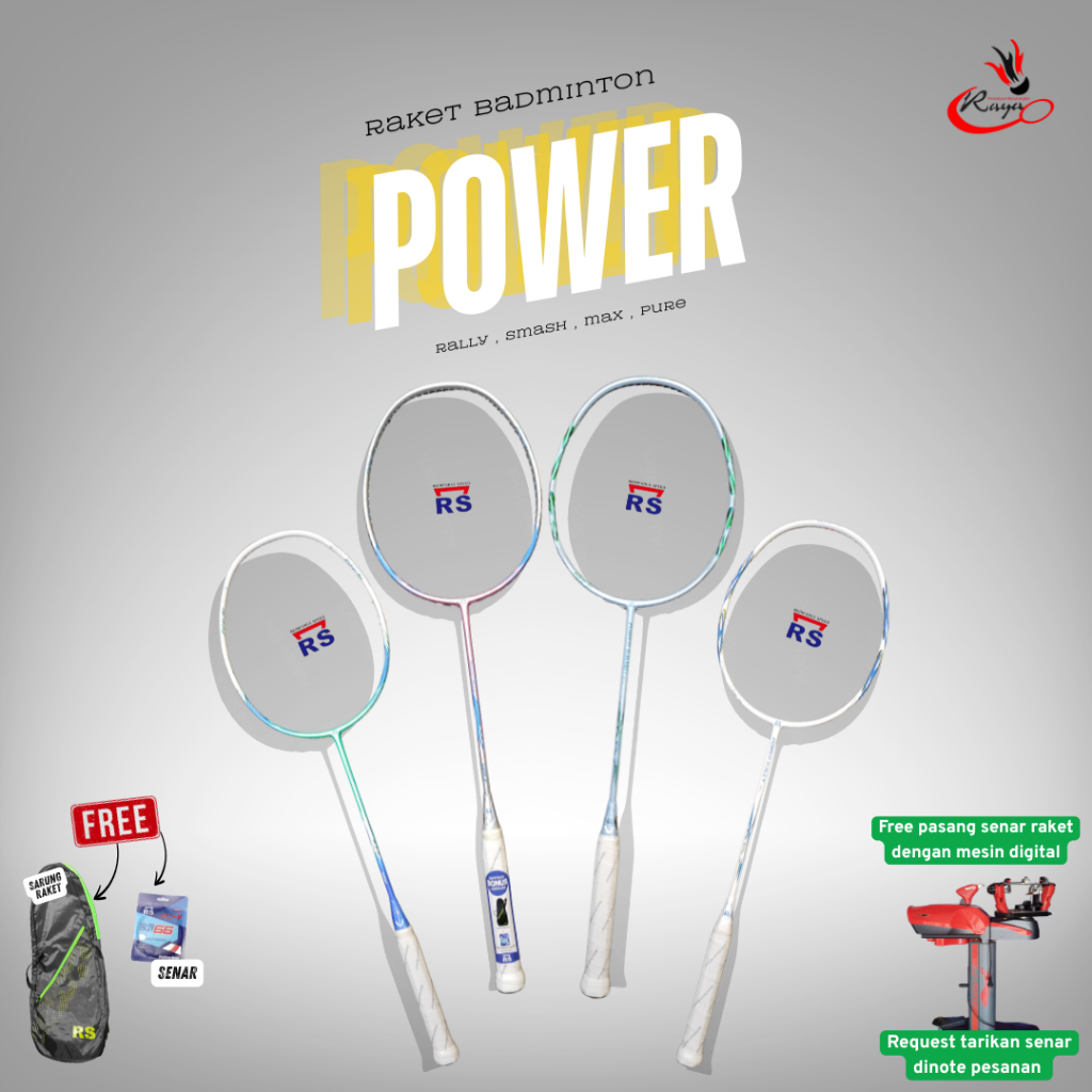 Raket Badminton Reinforce Speed (RS) POWER (Max,Pure,Rally,Smash) Original