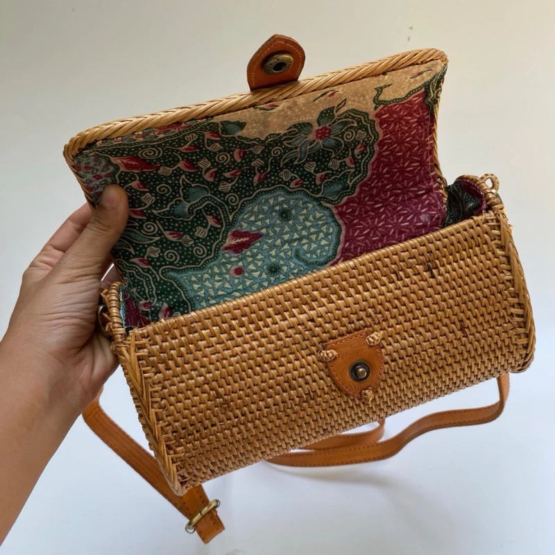 TAS SELEMPANG SLING BAG ROTAN BALI | TAS ROTAN MINI BALI | TAS DOMPET | TAS HP | CLUTCH | TAS ATE | 