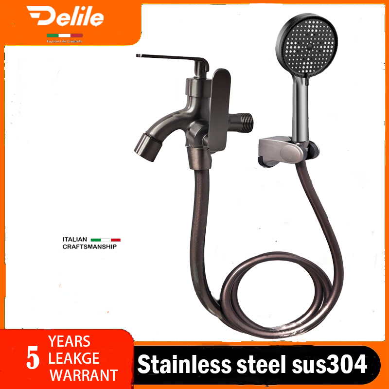 Kepala Shower Mandi Hitam Premium Shower Head Set/ Kran Cabang Kamar mandi Set/ Anti Karat