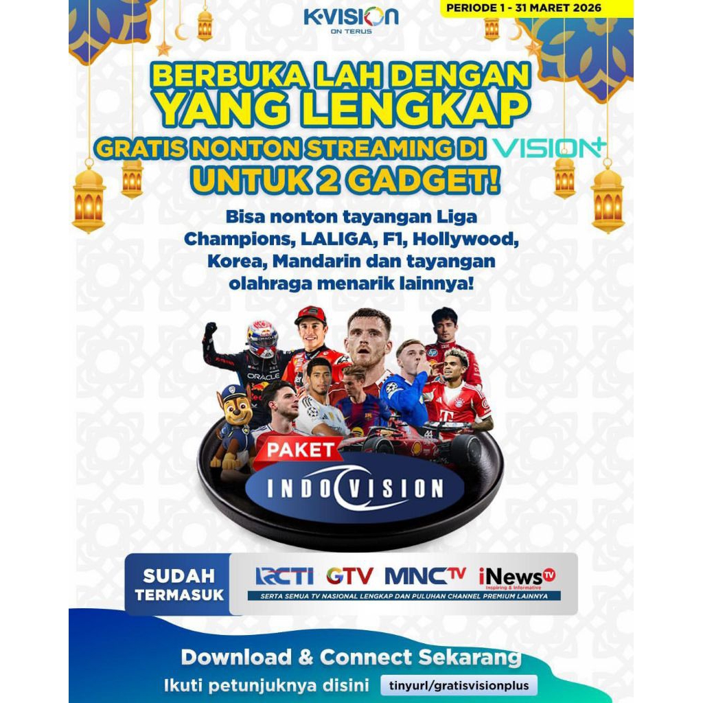 Voucher Kvision Paket Indovision IDV12 K-Vision 360 Hari Paket Lengkap Semua dapat Kecuali "Paket MV