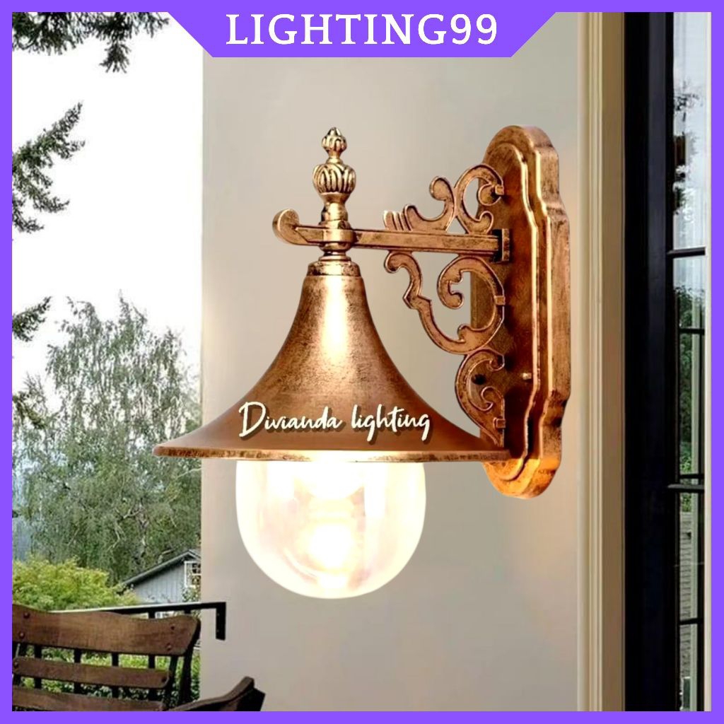 Lampu Hias Dinding Outdoor Lampu Teras Model Topi Tahan Air