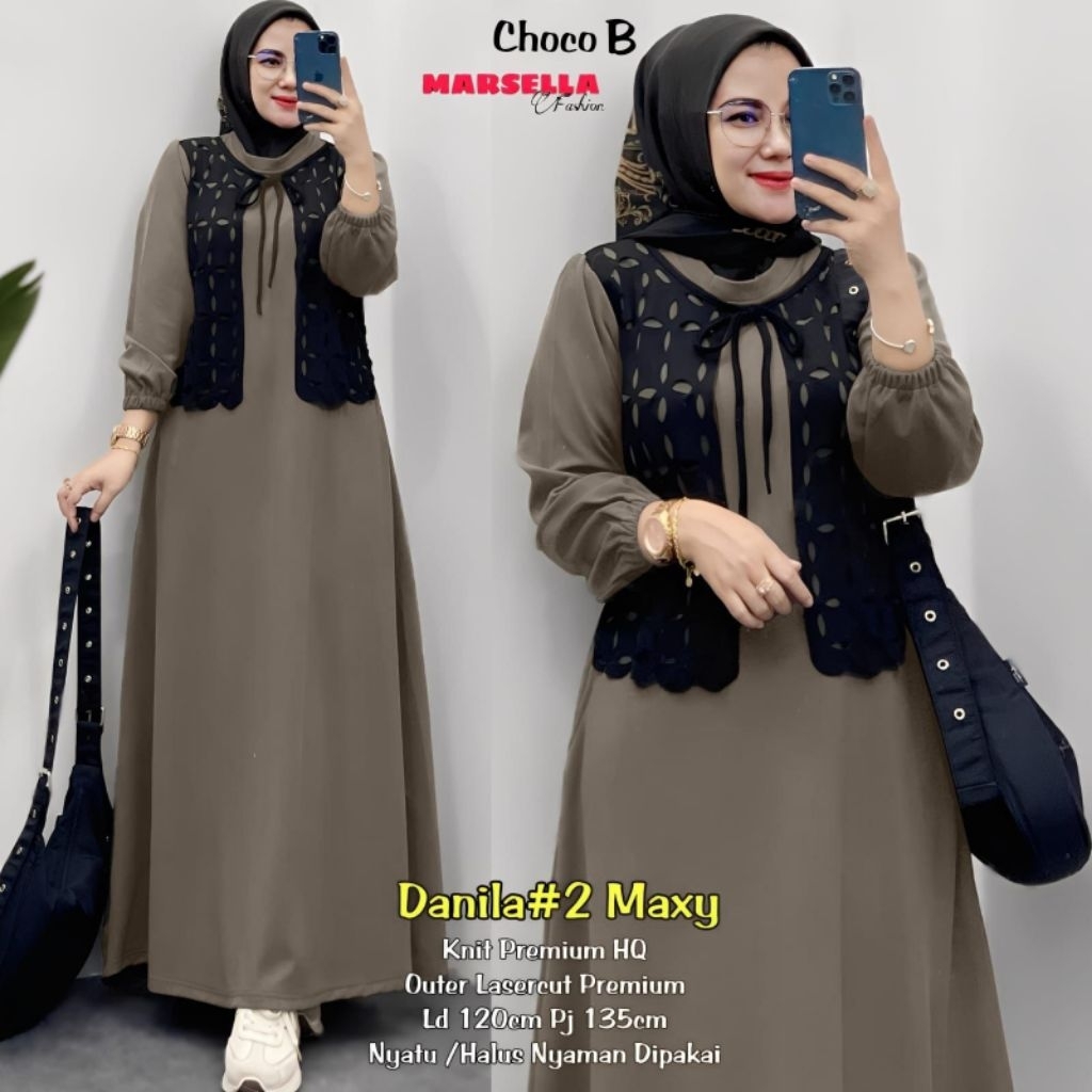 Danila 2 Maxy Ori Gamis Knitt Premium+Outer Lasercut Ld 120